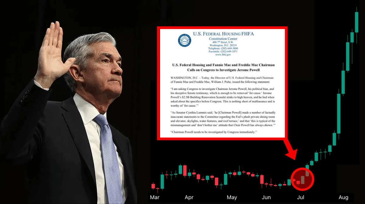 BREAKING🚨: Powell is under investigation

Not many understand, but it changes EVERYTHING

White House forced him to quit and cut rates

Altseason is loading while you are reading this

Here’s what’s happening and 3 tokens to buy NOW👇🧵