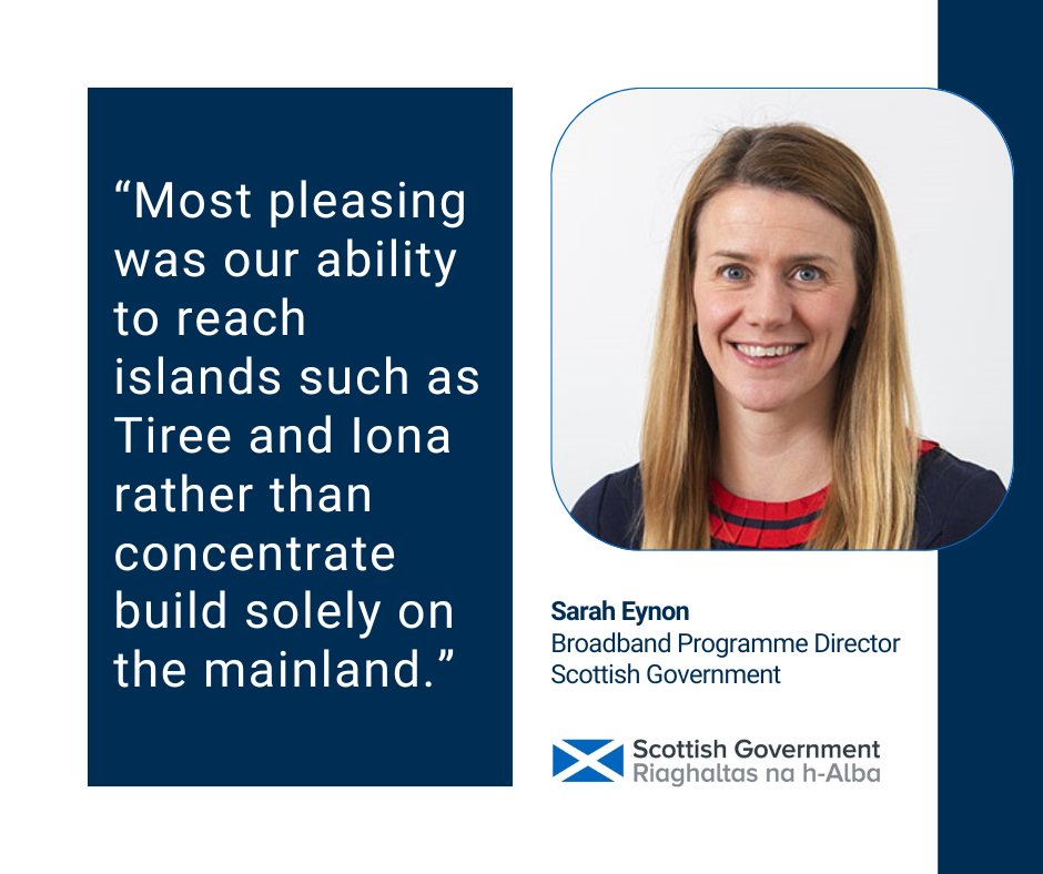 Scotland is making real progress on gigabit broadband rollout, as the UK moves toward 99% coverage by 2032.

In her latest blog, Broadband Programme Director Sarah Eynon shares insights on current progress and what’s ahead.

Read the blog here:  digitalconnectivity.campaign.gov.scot/news/2025/07/b…