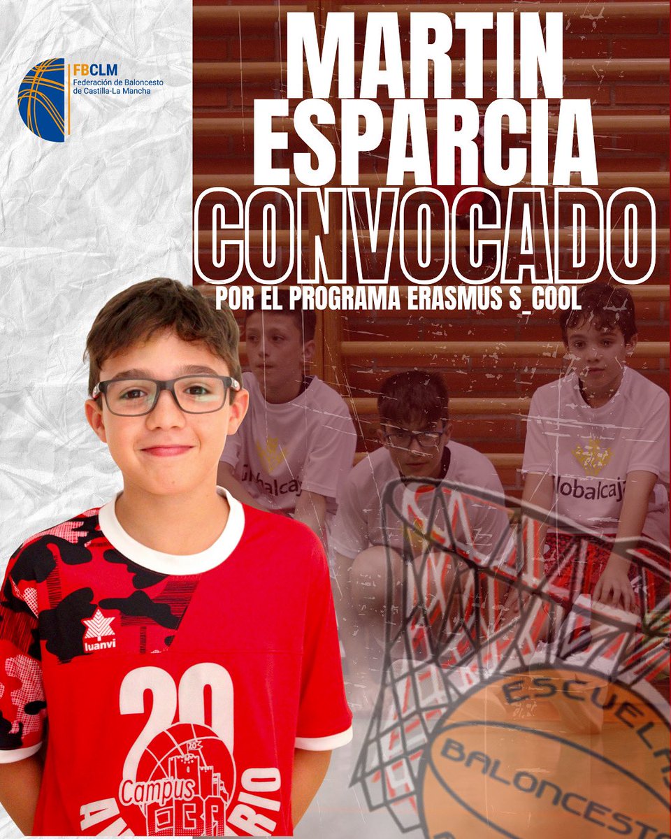 🚨¡Notición! Martín Esparcia jugador de tecnificación, escuelas y Camper en Campus Yeste ha sido seleccionado por la federación CLM para el programa Erasmus S _cool que disputará un torneo en Split (Croacia)📍🇭🇷 del 26 al 30 de septiembre.🙌🏻

¡Orgullosos de tu trabajo! ❤️🖤