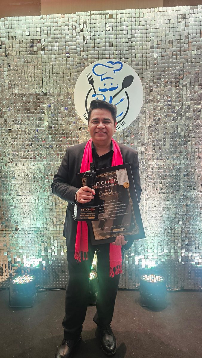 Truly humbled to receive the Mexican Cuisine Maestro – 2025 award 🇲🇽 from <a href="/KitchenBetter/">Better Kitchen</a> <a href="/Ekta_BKitchen/">Ekta</a> — a tribute to a journey of flavour, passion &amp; cultural celebration at <a href="/Sanchezblore/">Sanchez</a> Grateful to my incredible team, family &amp; every guest who's been part of this delicious ride