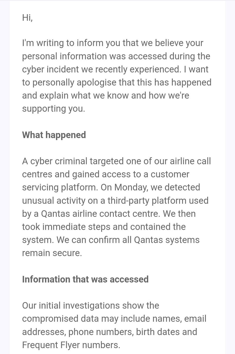 I am so sick of this. Billion dollar company exposes PII data to random external support employees amd them calls it a "cyber incident".

No excuses, dont expose PII for any reason. Use #Credentials, #ZKP, &amp; #DID if you need verifications..

Dear <a href="/Qantas/">Qantas</a>, <a href="/zkme_/">zkMe</a> is happy to help