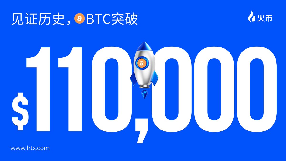 🪙比特币现已突破11万美元！ 加密行业会更高！更快！更好！ #BTC #HTX