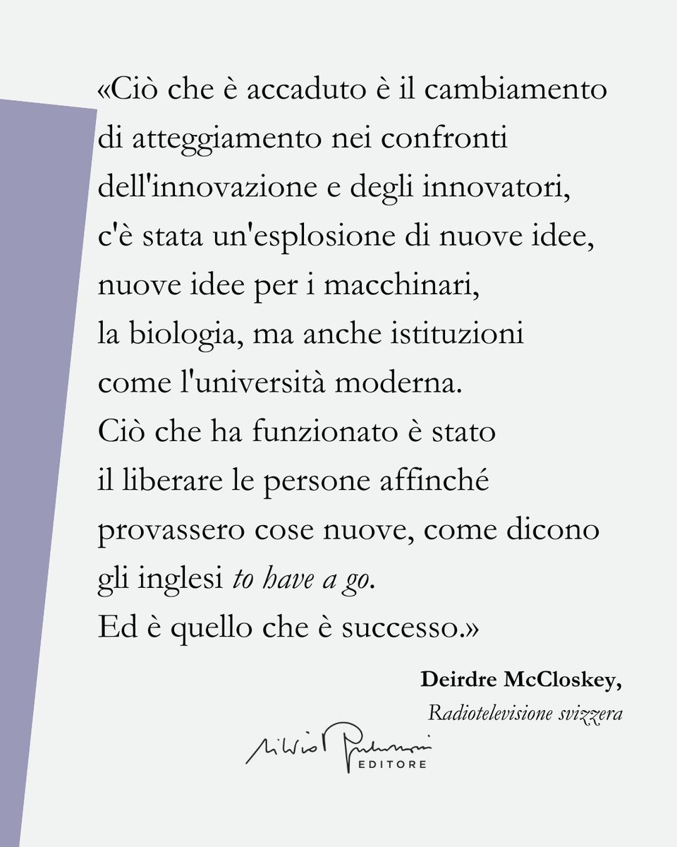 S_B_Editore's tweet image. Non è il capitale a cambiare il mondo, è l’innovazione. Così @DeirdreMcClosk, autrice della Trilogia della borghesia, ci invita a ripensare il ruolo della borghesia nello sviluppo delle società moderne.
L'intervista su @rsionline: rsi.ch/rete-due/progr…
#SilvioBerlusconiEditore