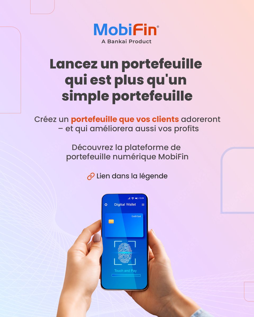 MobifinProduct's tweet image. 👉 Prêt à offrir bien plus qu’une simple transaction ?

🔗 Découvrez le Portefeuille Digital de MobiFin: bit.ly/44tNC1n
 
#DigitalWallet #SmartOnboarding #VideoKYC #OCRScan #AMLCheck #Fintech