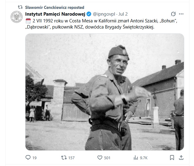 P_P_o_P_W's tweet image. Nowy szef Biura Bezpieczeństwa Narodowego i instytucja kierowana przez prezydenta-elekta przypominają kogo macie uważać za bohatera. A jak coś Wam się nie podoba, to zaraz dostaniecie kolejne ustawy cenzurujące politykę historyczną i się skończy to lewackie fikanie.