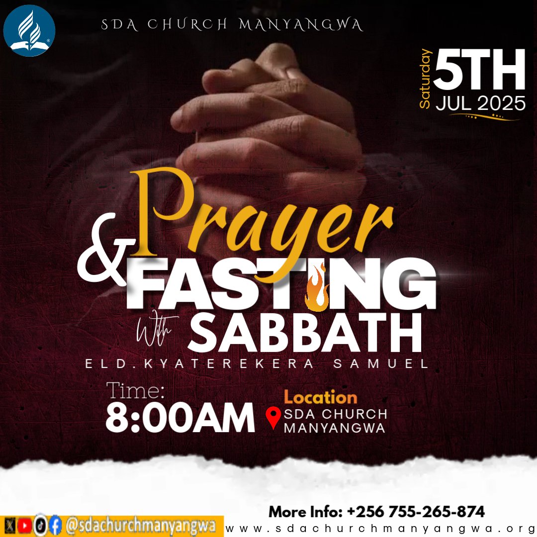 Are you *weary, heavy-hearted, or living in fear? Do you have a heart full of sorrow or worries about tomorrow?* We invite you for a Prayer And Fasting Sabbath slated for 5th/07/25.   Come, let us fellowship together as we bring our burdens to Jesus' feet.