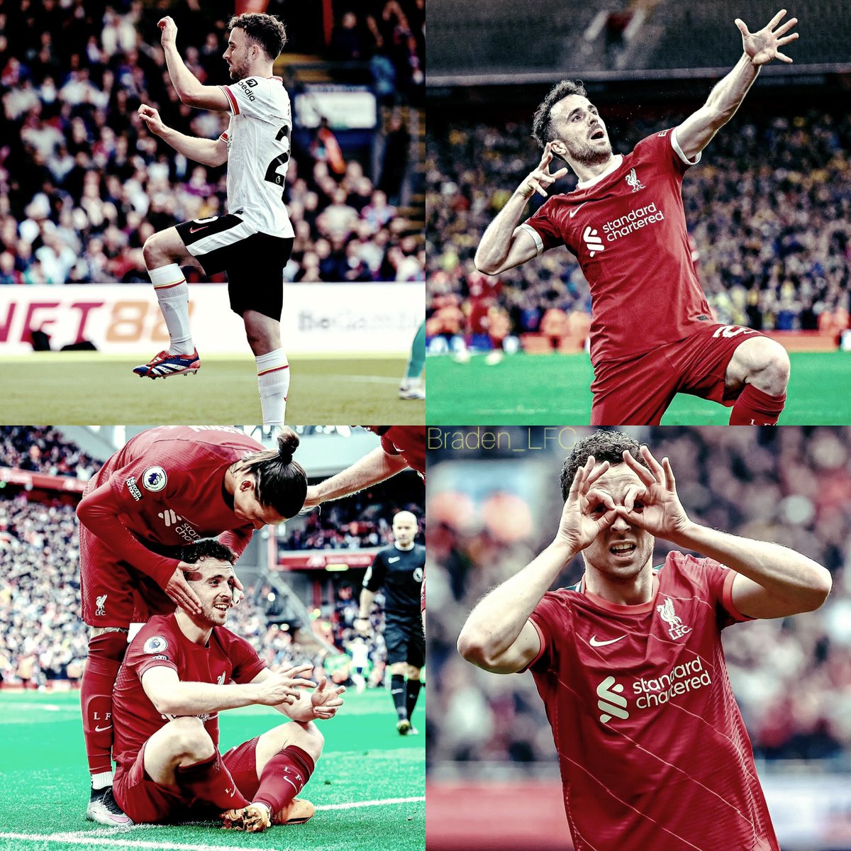 One of many of his iconic celebrations