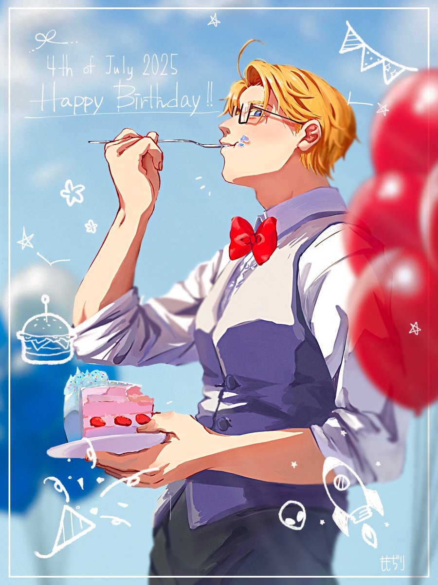 momojiri_Zzz's tweet image. ‌🇺🇸🎉𝙷𝙰𝙿𝙿𝚈 𝙱𝙸𝚁𝚃𝙷𝙳𝙰𝚈🗽🍿
#メリ誕2025
#249年目のヒーロー
#アルフレッド生誕祭2025
#ヒーロー生誕祭2025