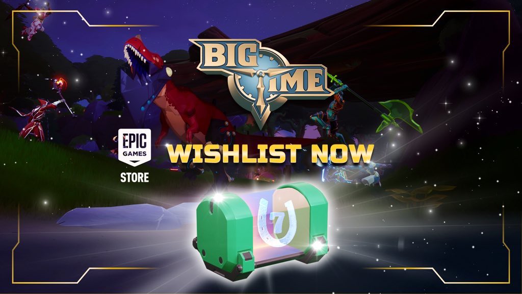 🚨 BIG ANNOUNCEMENT 🚨
Big Time débarque sur l’Epic Games Store ! 🎮🔥

🎁 Les 9 000 premiers à ajouter le jeu en wishlist recevront une Surprise Mystery Box sur <a href="/OpenLoot/">Open Loot</a> 👀
(Quantités ULTRA limitées 🚨)

💥 Tu veux pas rater ça ?
👉 Ajoute Big Time à ta liste de souhaits