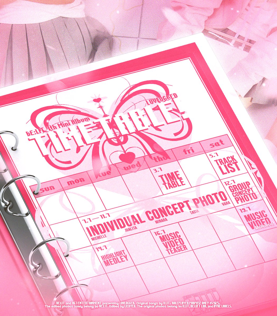 ⠀

𝐁𝐄:𝐋𝐈𝐓 𝟒𝐭𝐡 𝐃𝐢𝐠𝐢𝐭𝐚𝐥 𝐌𝐢𝐧𝐢 𝐀𝐥𝐛𝐮𝐦
🝮  ··     𝗟ᏬᏉ𝗟♡𝗚𝗚𝗘𝗗     ··  🝮

SYSTEM UPDATE:
𖨠  ──  𝗧𝗜𝗠𝗘𝗧𝗔𝗕𝗟𝗘

19  ⊹  O7  ⊹  25   ┆   5PM WIB
≔  · ·    #LUVLOGGED   ⸝⸝⸝

⠀