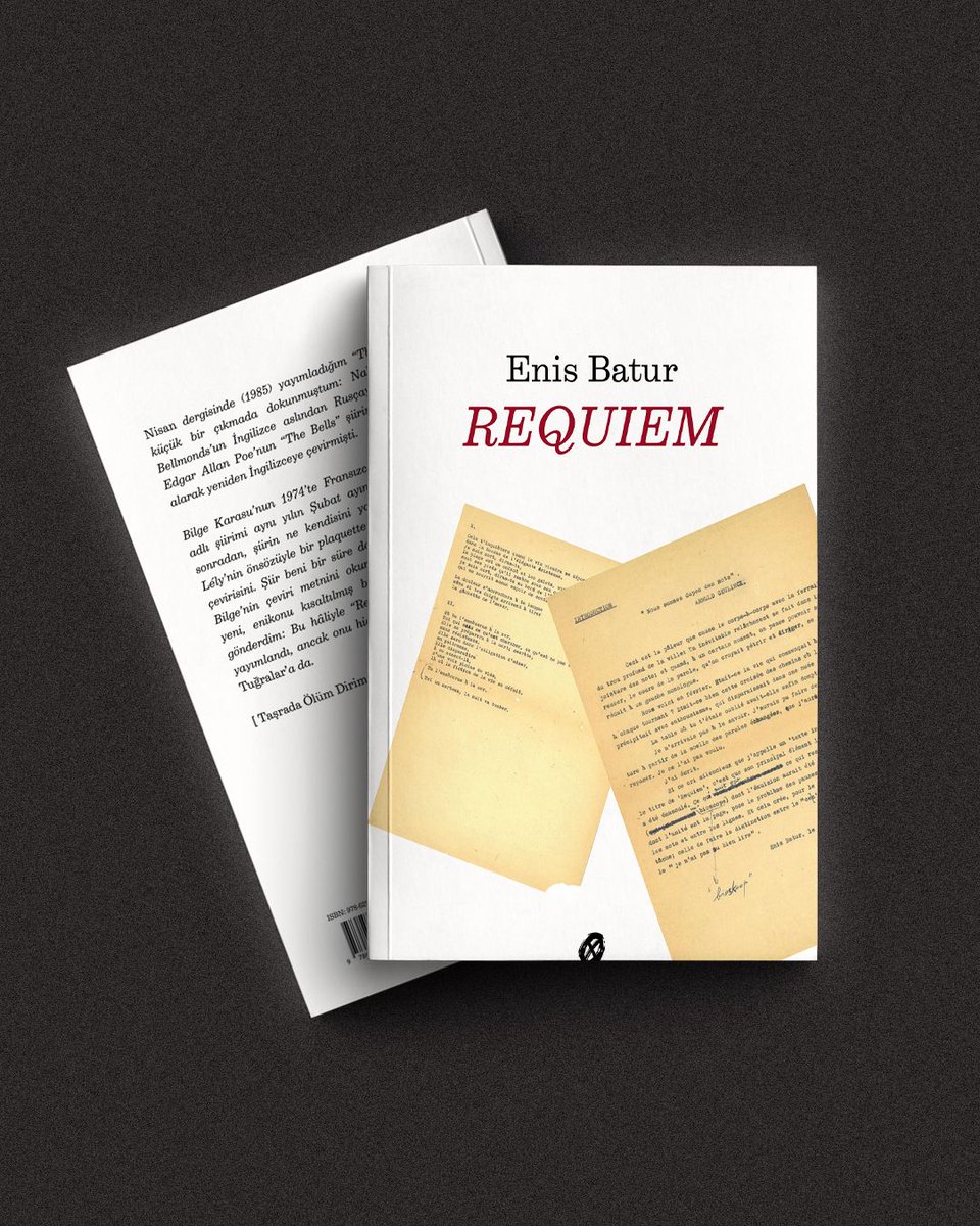 Requiem, Enis Batur

Enis Batur'un yarım asırlık arşivinden gün yüzüne çıkarttığı yeni şiir kitabı Requiem, Bilge Karasu'nun hiç yayımlanmamış Fransızca çevirileriyle Lando Yayınları tarafından yayımlandı. Eser sınırlı sayıda basıldı.

Ön sipariş linki: shopier.com/landoyayinlari