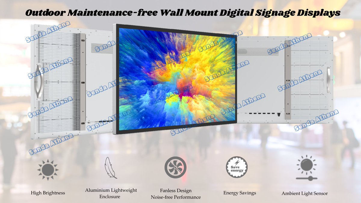 SDDigitalScreen's tweet image. Bright, durable, and silent — our 55” outdoor digital signage features 30% energy savings and fanless heat dissipation. Perfect for exterior signage! 📲 WhatsApp +8618138849445 #outdoorLedSigns #exteriorSignage