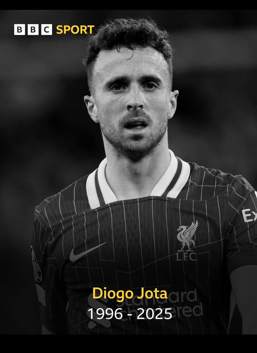 Portugal 🇵🇹 and Liverpool forward Diogo Jota succumbs to a car crash in Spain 🇪🇸 5 days after wedding 💒 at 28. With him was his 26 year old brother who also died. Rip!