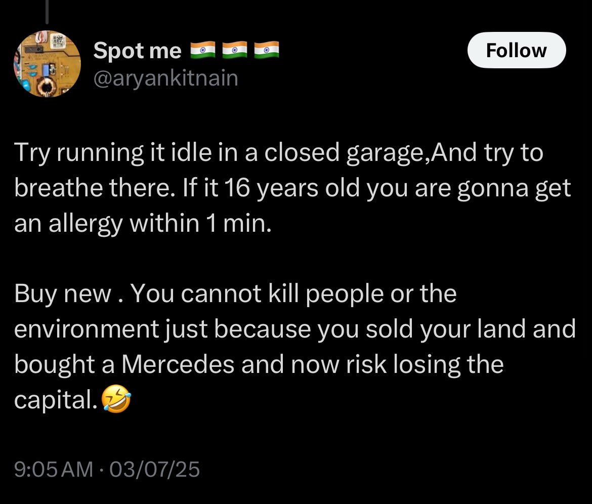 Rattan Dhillon (@shivrattandhil1) on Twitter photo Now bro wants me to sell more land just so I can buy a new car and yes, I had even offered him some of my land. His response? “I don’t invest in junk.” With people like this, we expect India to progress who think everyone buy a mercedes selling a piece of land 😅🤦🏼♂️ <a href="/aryankitnain/">Spot me 🇮🇳🇮🇳🇮🇳</a> Now bro wants me to sell more land just so I can buy a new car and yes, I had even offered him some of my land. His response? “I don’t invest in junk.” With people like this, we expect India to progress who think everyone buy a mercedes selling a piece of land 😅🤦🏼♂️ <a href="/aryankitnain/">Spot me 🇮🇳🇮🇳🇮🇳</a>