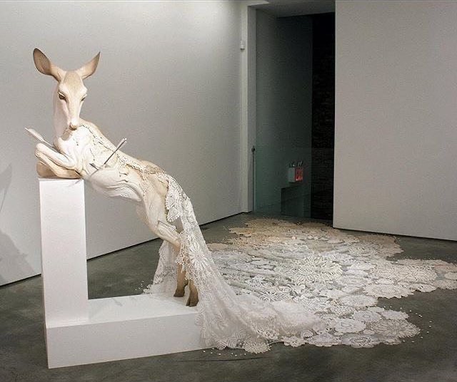 mourninglambs's tweet photo. The White Hind (The Bride) by Beth Cavener https://t.co/qEdtc16Lic