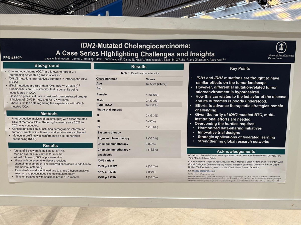 GABOUALFA's tweet image. Congratulations and thank you @myESMO for amplifying @MSKCancerCenter @MSK_DeptOfMed @Layalmahmasani #IDH2 in @IHC limited but valuable case series to ensure such dear patients are well taken care of!