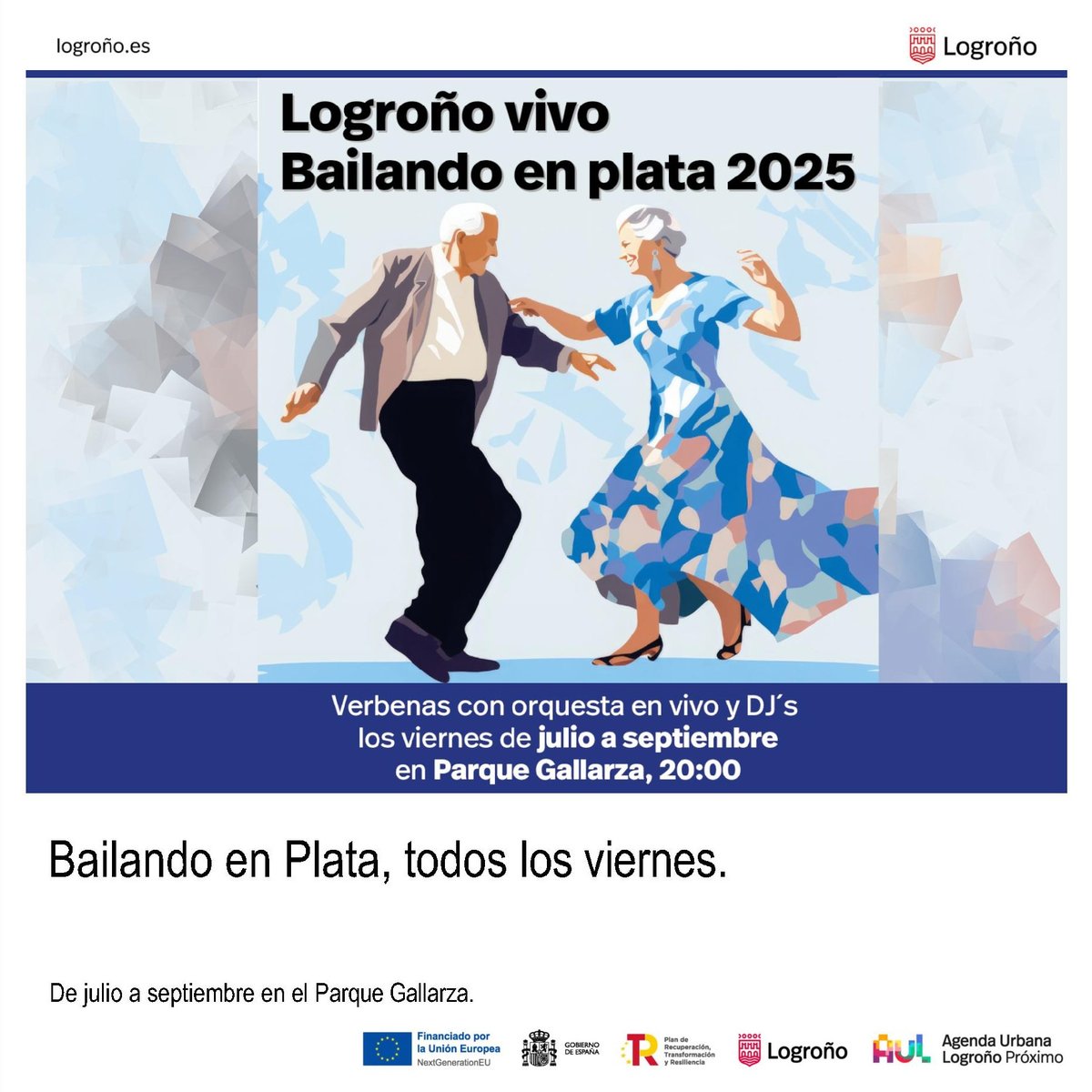 ¿Te gustó la sesión de ‘#LogroñoVivo. #BailandoEnPlata’ del pasado viernes?
Mñana segunda sesión con la orquesta Son&amp;Do:

🗓️ 4 de julio
⏰ 20:00 horas
📍 Parque Gallarza

👉 Más info: logrono.es

#ods #música #baile #vinculos #participación #personasmayores