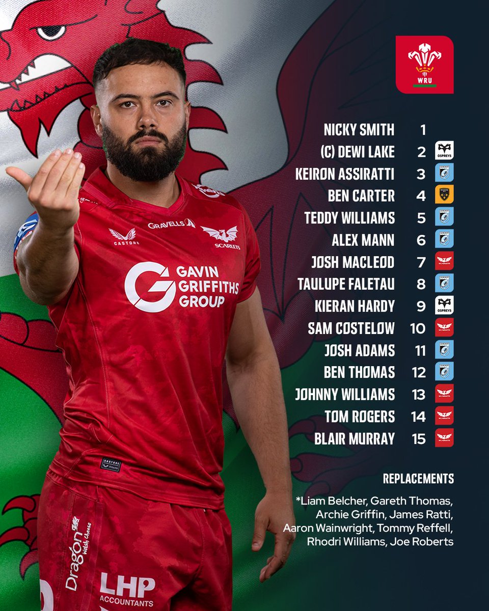 Josh Macleod makes first appearance since 2022 👏

Here’s your <a href="/WelshRugbyUnion/">Welsh Rugby Union 🏴󠁧󠁢󠁷󠁬󠁳󠁿</a> team to face Japan 🏴󠁧󠁢󠁷󠁬󠁳󠁿

#WelshRugby | #JPNvWAL