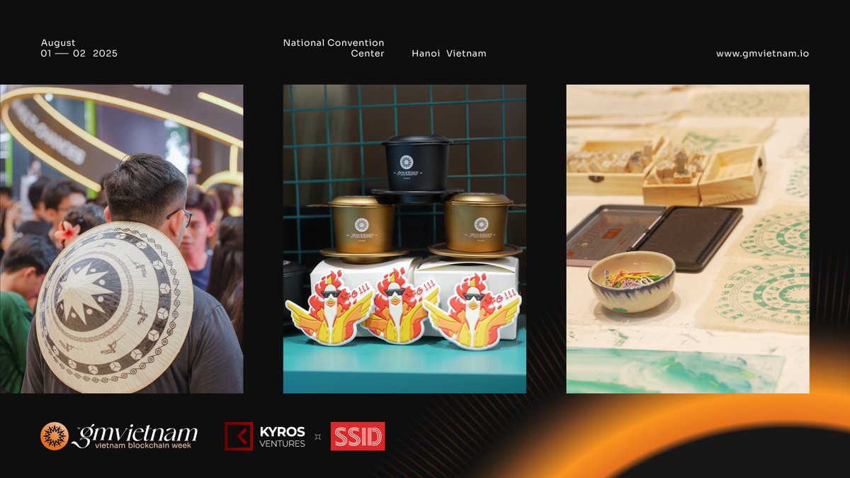Hanoi isn’t just the venue. It’s the vibe 🇻🇳

From “phở” slurps with strangers to front-row panels shaping Vietnam’s tech voice—GM Vietnam 2025 is where it all happens.

🎭 Web3 x Vietnamese art
☕️ “Cà phê trứng” with future VCs
🎁2 days of Vietnam's premier blockchain event &amp;
