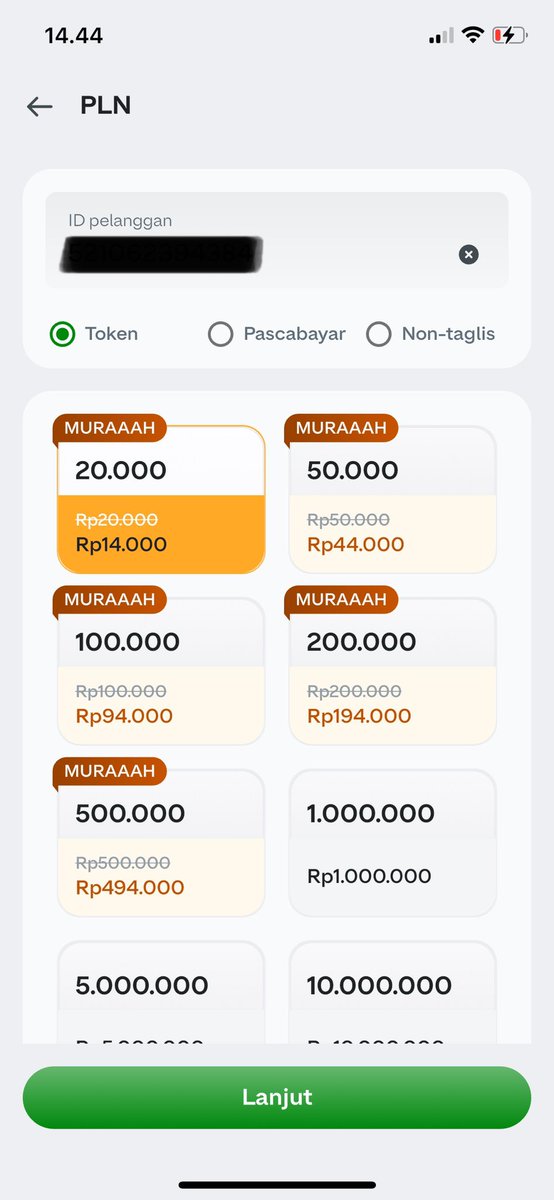 entering my adult life era (bayar token listrik sendiri)

tapi gak usah khawatir, beli TOKEN PLN MURAAAH di aplikasi GoPay aja.
Lagi ada promo token 20rb bayarnya cuma 14rb aja.
mayan, bisa buat tambah beli es kopi.
coba kalian cek juga, di aplikasi GoPay kalian ya!
