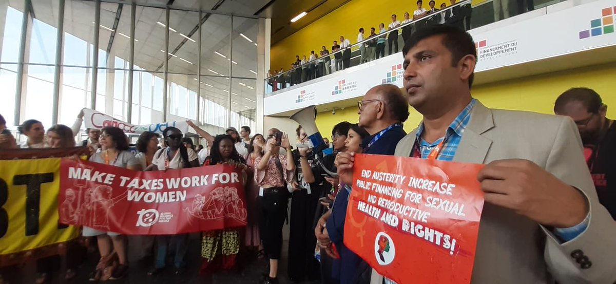 arjunilam's tweet photo. For the first time ever, civil society organizations (CSOs) were granted official approval by the United Nations and the security team to organize a big mobilization inside the FfD4 Conference Center in Seville, Spain. https://t.co/ZWgvGQjOmX