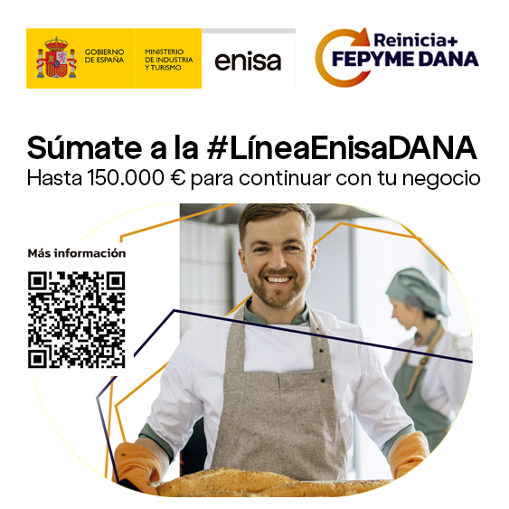 Súmate a la #LíneaEnisaDANA
Hasta 150.000 € para continuar con tu negocio.

Para #pymes con proyectos de inversión viables, sostenibles y con potencial de crecimiento.

La recuperación económica y social de las zonas afectadas por la #DANA que pasa por el fomento de la