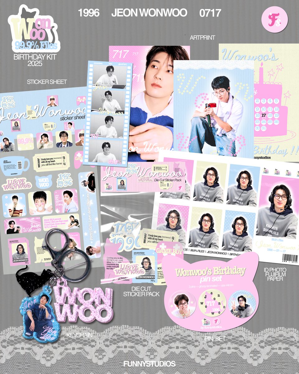 funnystudios__'s tweet photo. [Re-share &amp; likes are very appreciation🩵]

📁Wonwoo 99.9% Files Birthday Kit 2025 by funny studios 

📋 https://t.co/tYCZe0Sk4T

#JEONWONWOO #WONWOO #SEVENTEEN #FANMERCH https://t.co/MxRvhvHdjy