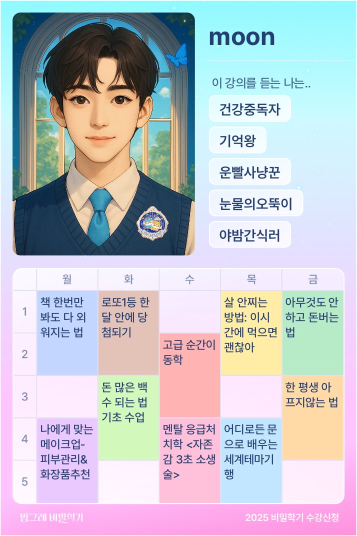 _various_game's tweet photo. 최애사진으로 신청해보는 빙그레 이벤뚜 〰️💙

#빙그레비밀학기 #2025비밀학기수강신청 @binggraekorea https://t.co/BSv9EQNQTm