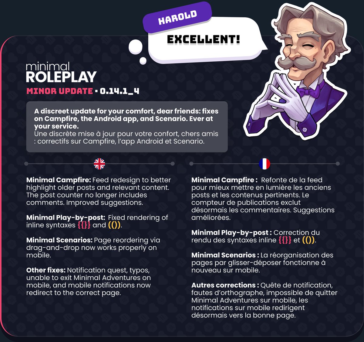 Minor Update · 0.14.1_4 — Now with a fresh new update post format!