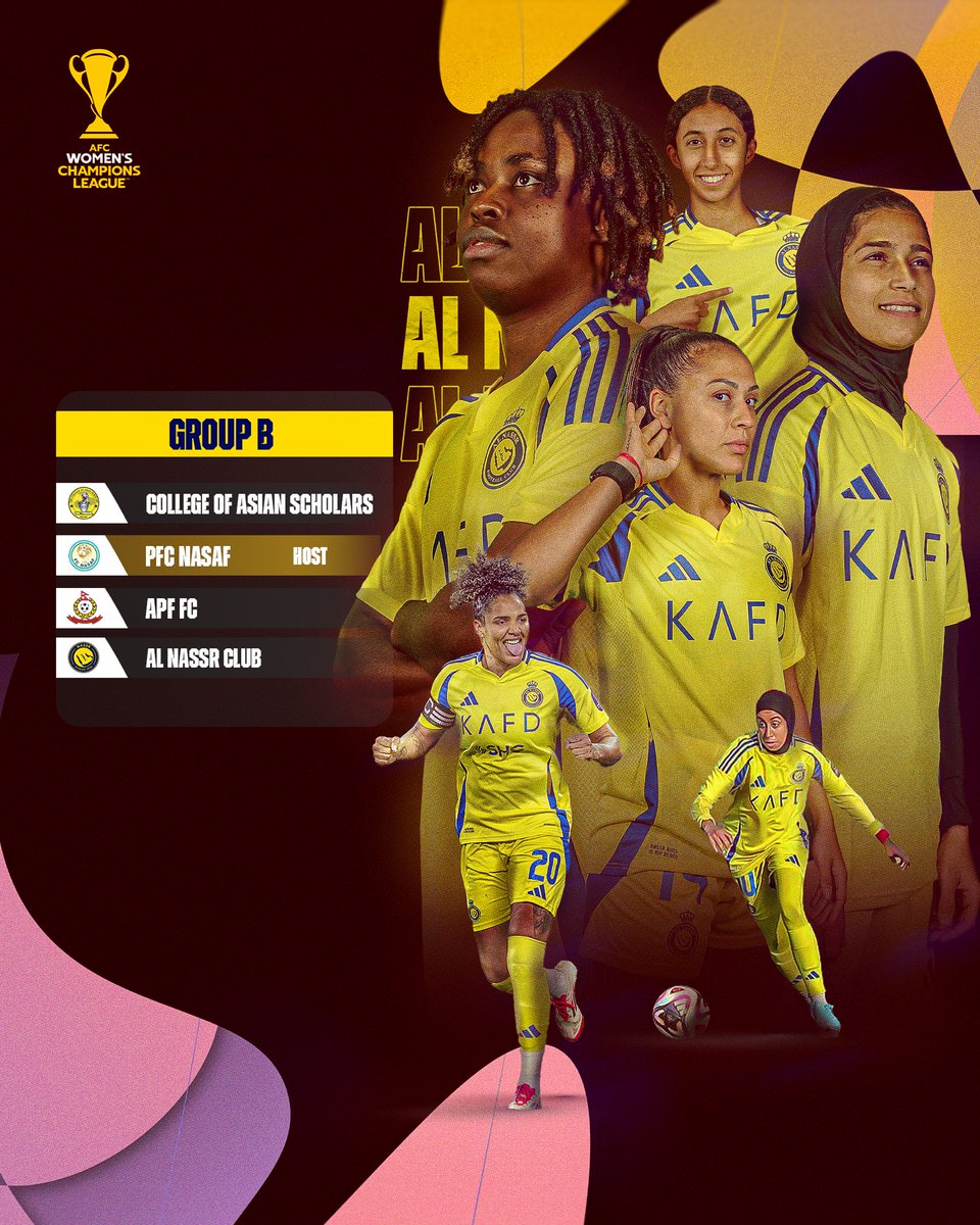 الدوري السعودي الممتاز للسيدات (@saudi_wpl) on Twitter photo Our league's champion is on a new mission! 😍 towards Asian glory 🏆
All the best to <a href="/AlNassrFCW/">سيدات النصر | AlNassr Ladies</a> in the Preliminary Stage of the AFC Women’s Champions League ⚽️ Our league's champion is on a new mission! 😍 towards Asian glory 🏆
All the best to <a href="/AlNassrFCW/">سيدات النصر | AlNassr Ladies</a> in the Preliminary Stage of the AFC Women’s Champions League ⚽️