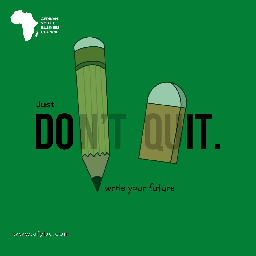 𝐉𝐮𝐬𝐭 𝐃𝐨 𝐈𝐭. 𝐃𝐨𝐧’𝐭 𝐐𝐮𝐢𝐭. 𝐖𝐫𝐢𝐭𝐞 𝐘𝐨𝐮𝐫 𝐅𝐮𝐭𝐮𝐫𝐞.✊🏾

Are you a young entrepreneur? Tell us about your business so we can help amplify your work! 👉 tinyurl.com/2kmcrfzv

#AfYBC #YouthEmpowerment #JustDoIt #DontQuit