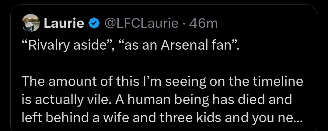 SuproAFC's tweet image. I usually don&apos;t do this because I loathe that side of twitter but @LFCLaurie, you&apos;re a case study for parenting failure. 

Trying to rage bait a death and boost your engagement numbers, shameful. 

Why has the world become so disingenuous and desensitized of emotions?