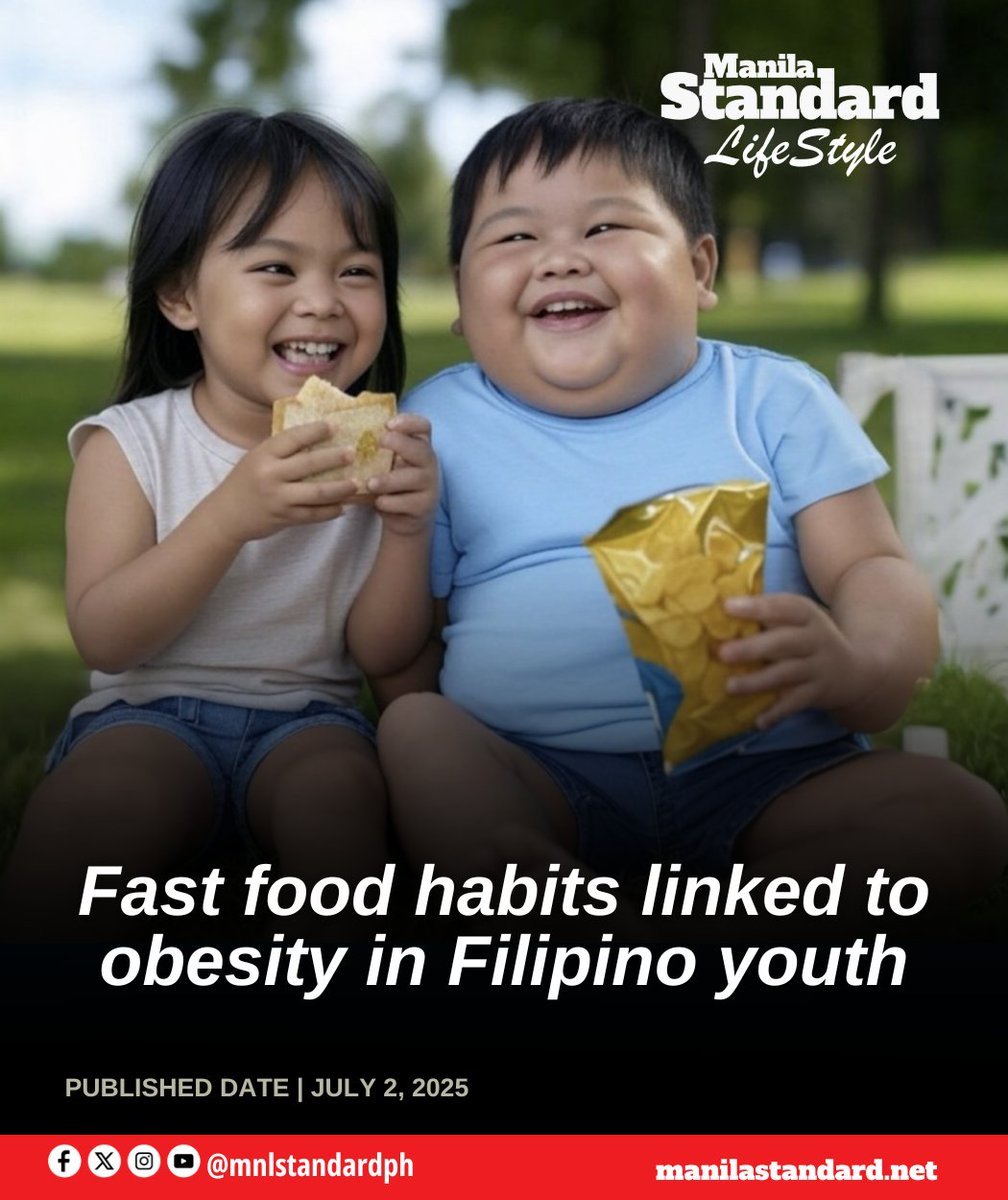mnlstandardph's tweet photo. #MSLifeStyle | Nearly one in ten Filipino children are now overweight or obese, according to recent national and international health surveys, highlighting the growing impact of unhealthy eating habits driven by increasingly fast-paced urban lifestyles.
https://t.co/9tcRWq6wGC https://t.co/2t50i10Cf1