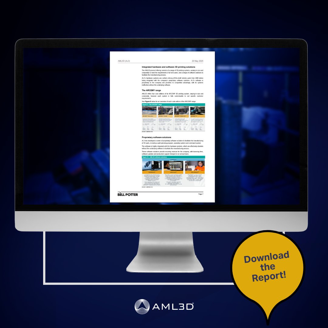 AML3D (@aml3dl) on Twitter photo Every ARCEMY® system =
🔁 $150K+ in recurring rev.
💼 Sticky software + hardware model
FY26 rev +129%, FY27 EBITDA-positive
🔗 bit.ly/3FsMJxT
#AL3 #RecurringRevenue #TechInvesting #AML3D #ASX
<a href="/Bell_Potter/">Bell Potter</a> Every ARCEMY® system =
🔁 $150K+ in recurring rev.
💼 Sticky software + hardware model
FY26 rev +129%, FY27 EBITDA-positive
🔗 bit.ly/3FsMJxT
#AL3 #RecurringRevenue #TechInvesting #AML3D #ASX
<a href="/Bell_Potter/">Bell Potter</a>