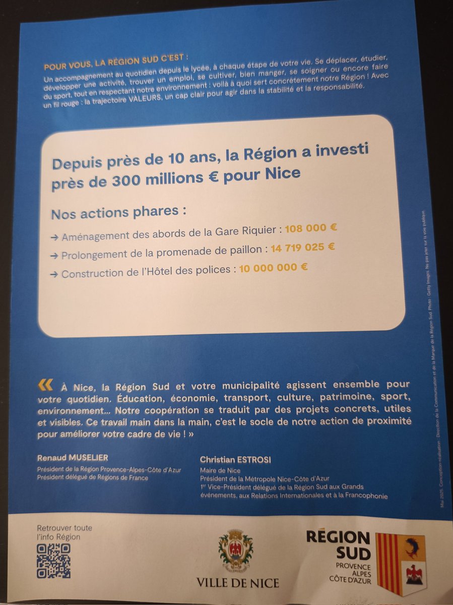 RaphaePJ's tweet photo. Sur 300 millions de dépenses de @MaRegionSud pour la @VilledeNice, les mesures phares ne représentent que 24,9 millions d'euros soit 8,27% de la somme.

@RenaudMuselier, @cestrosi, avons nous le droit de savoir où est passé le reste si ces projets sont si visibles et concerts ? https://t.co/4Ri66Yg98I