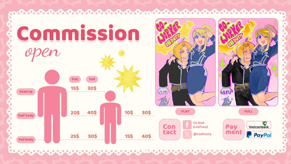 Leafuuzy's tweet image. #COMMISSIONSOPEN #Commission
Im oppening Commission, feel free to DM and share !