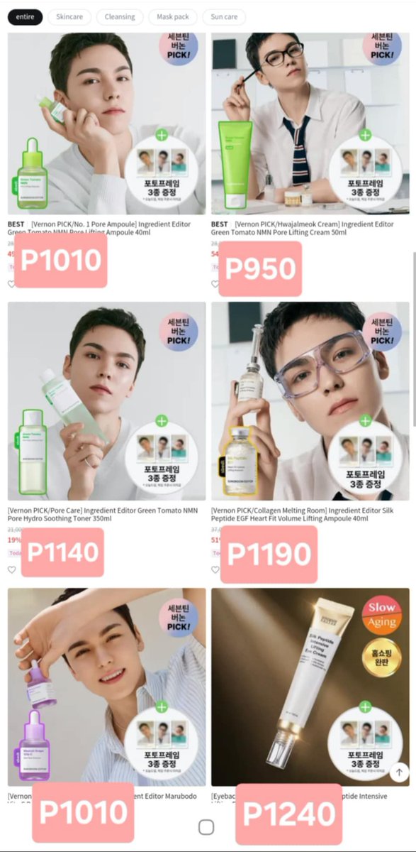 kpoppoppyph's tweet photo. wts lfb seventeen ph go | #kpoppoppysells

Vernon x Sungboon Editor skincare 
🌸 1 photo set freebie per item (1 per checkout only)
🌸 prices in 2nd 📸: all-in except pf+lsf

DOP: 50% dp once secured, rembal once onhand

for other products, browse here:
https://t.co/d8EecgqqyD https://t.co/X2EDh1IXtG
