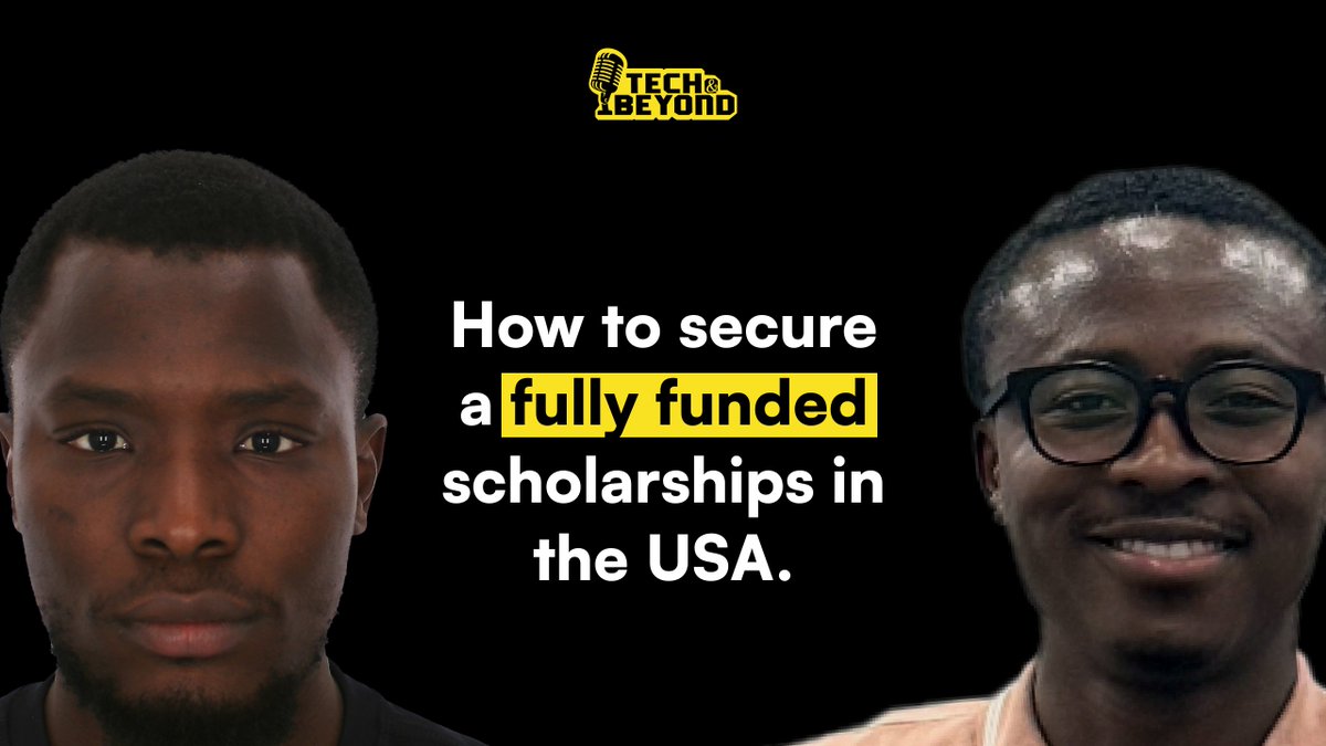 Ameen (@aloffawy) on Twitter photo Looking to secure fully funded scholarships in the US? Watch my conversation with <a href="/YusufOlajide11/">Olajide_ 🚴♂️</a> on how he secured fully funded scholarships for both his MSc and Phd.
Full episode: youtu.be/EtJGYFiZj8Y Looking to secure fully funded scholarships in the US? Watch my conversation with <a href="/YusufOlajide11/">Olajide_ 🚴♂️</a> on how he secured fully funded scholarships for both his MSc and Phd.
Full episode: youtu.be/EtJGYFiZj8Y