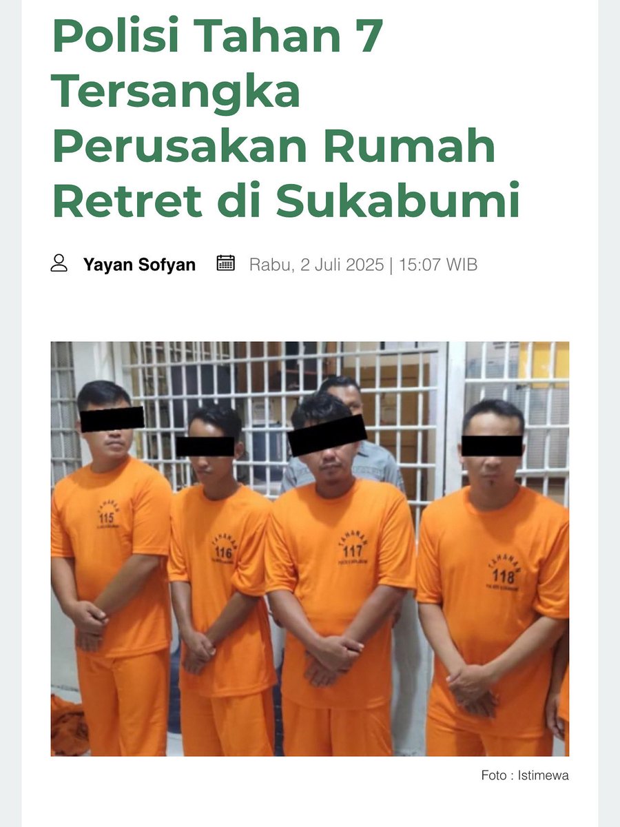 Husin Alwi (@husinshihab) on Twitter photo Alhamdulillah, ini yang gue tunggu-tunggu sejak kasus perusakan rumah itu di Sukabumi mencuat. Dan dari awal gue yakin para perusak rumah itu bakal diciduk sama Polisi.
Terima kasih <a href="/PolresSmi/">Polres Sukabumi</a> @divisihumaspolri 🫡 Alhamdulillah, ini yang gue tunggu-tunggu sejak kasus perusakan rumah itu di Sukabumi mencuat. Dan dari awal gue yakin para perusak rumah itu bakal diciduk sama Polisi.
Terima kasih <a href="/PolresSmi/">Polres Sukabumi</a> @divisihumaspolri 🫡