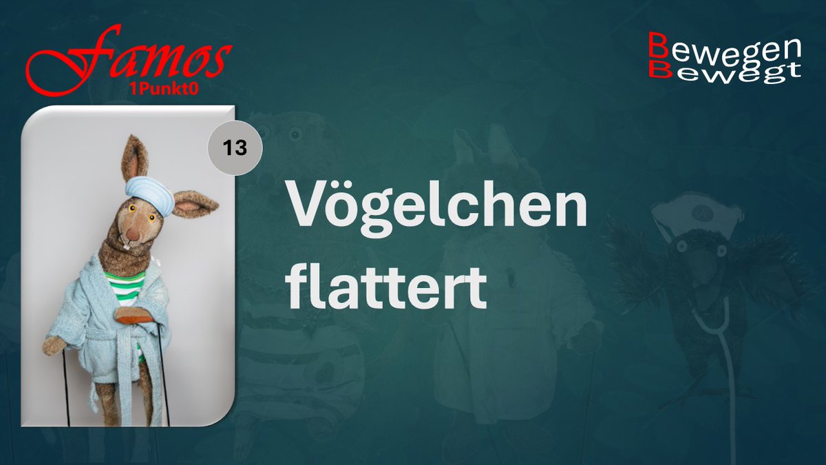 Flattert jetzt schon das Vögelchen?

✅ Mobilisiert Schultern &amp; Arme
✅ Löst Verspannungen
✅ Fördert Wohlbefinden &amp; Leichtigkeit

Schau Dir die Übung dazu an: bit.ly/3Tmffoc

#Famos1Punkt0 #bewegen #bewegt #SchrittfürSchritt #Abheben #Lächeln