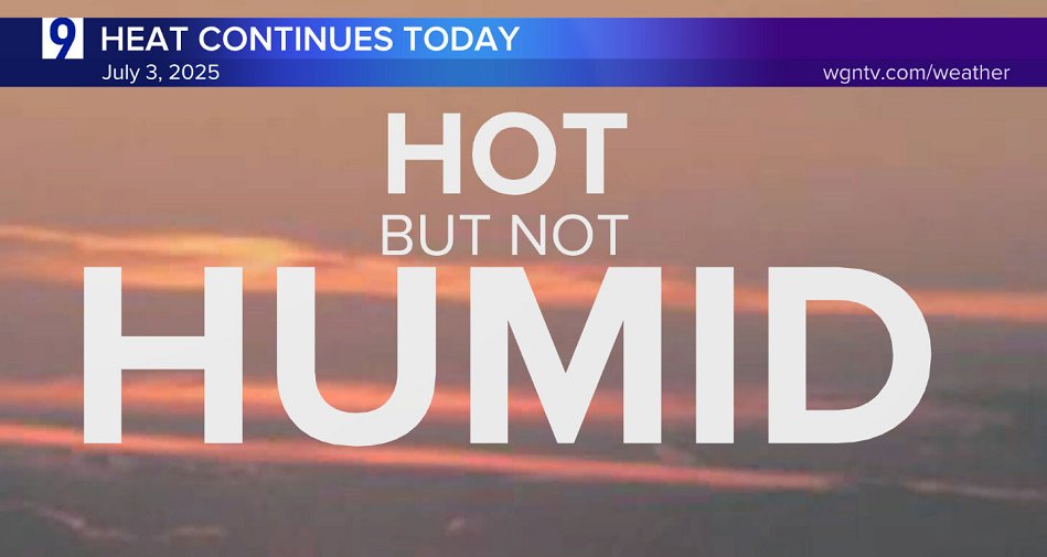 MorganKolkmeyer's tweet image. 90s expected again today, but dews stay low. Forecast on the air now on @wgnmorningnews