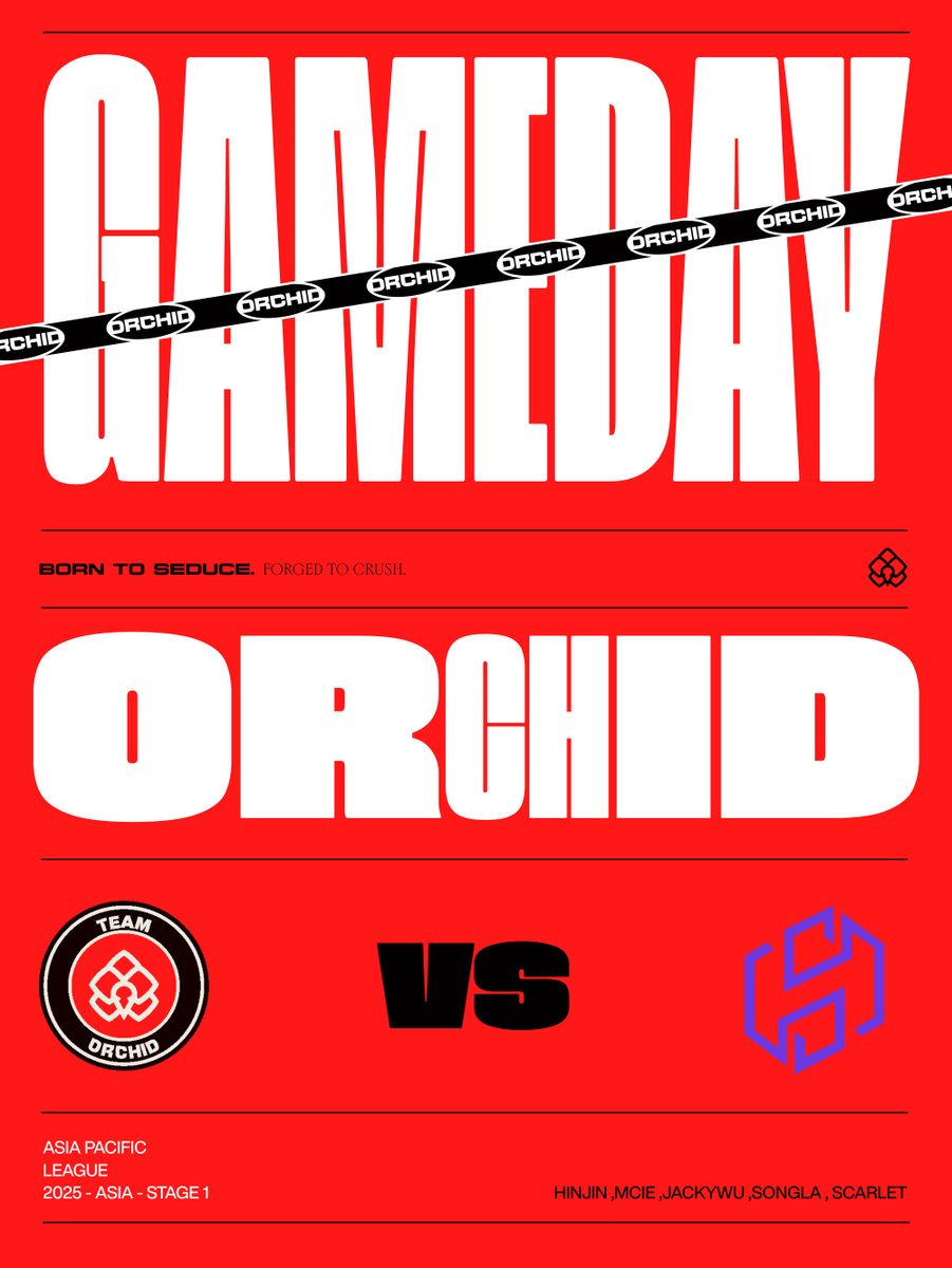Team Orchid (@teamorchidgg) on Twitter photo Game win = seed #2 !
Let's give it all.🔥
📷R6 Asia Pacific League 2025 - Asia - Stage 1
🆚<a href="/SoulsHeartOff/">Soul's Heart Esport</a>
⏰7:00pm SGT - 1:00pm CET (expected time) Game win = seed #2 !
Let's give it all.🔥
📷R6 Asia Pacific League 2025 - Asia - Stage 1
🆚<a href="/SoulsHeartOff/">Soul's Heart Esport</a>
⏰7:00pm SGT - 1:00pm CET (expected time)