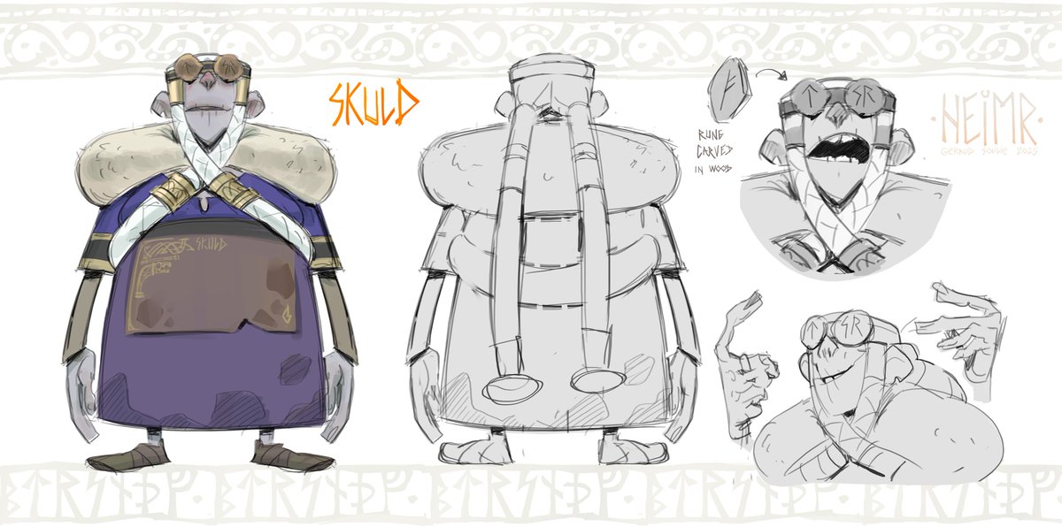 I like to learn clay, it's really nice &amp; love the feeling! I really want to push with the all character later! 
I'm posting also the original concept from me &amp; my project HEIMR