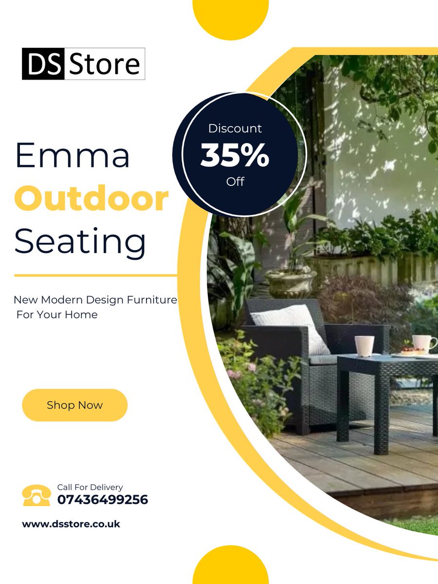 DSStoreUK's tweet image. Refresh your patio with the Emma Outdoor Standing Set 🌿✨ Perfect for balconies, patios &amp;amp; gardens, adding comfort and style to your outdoor living. Ready to upgrade your outdoor space?

Shop now: dsstore.co.uk

#DSStore #OutdoorLiving #PatioGoals #UKHomes