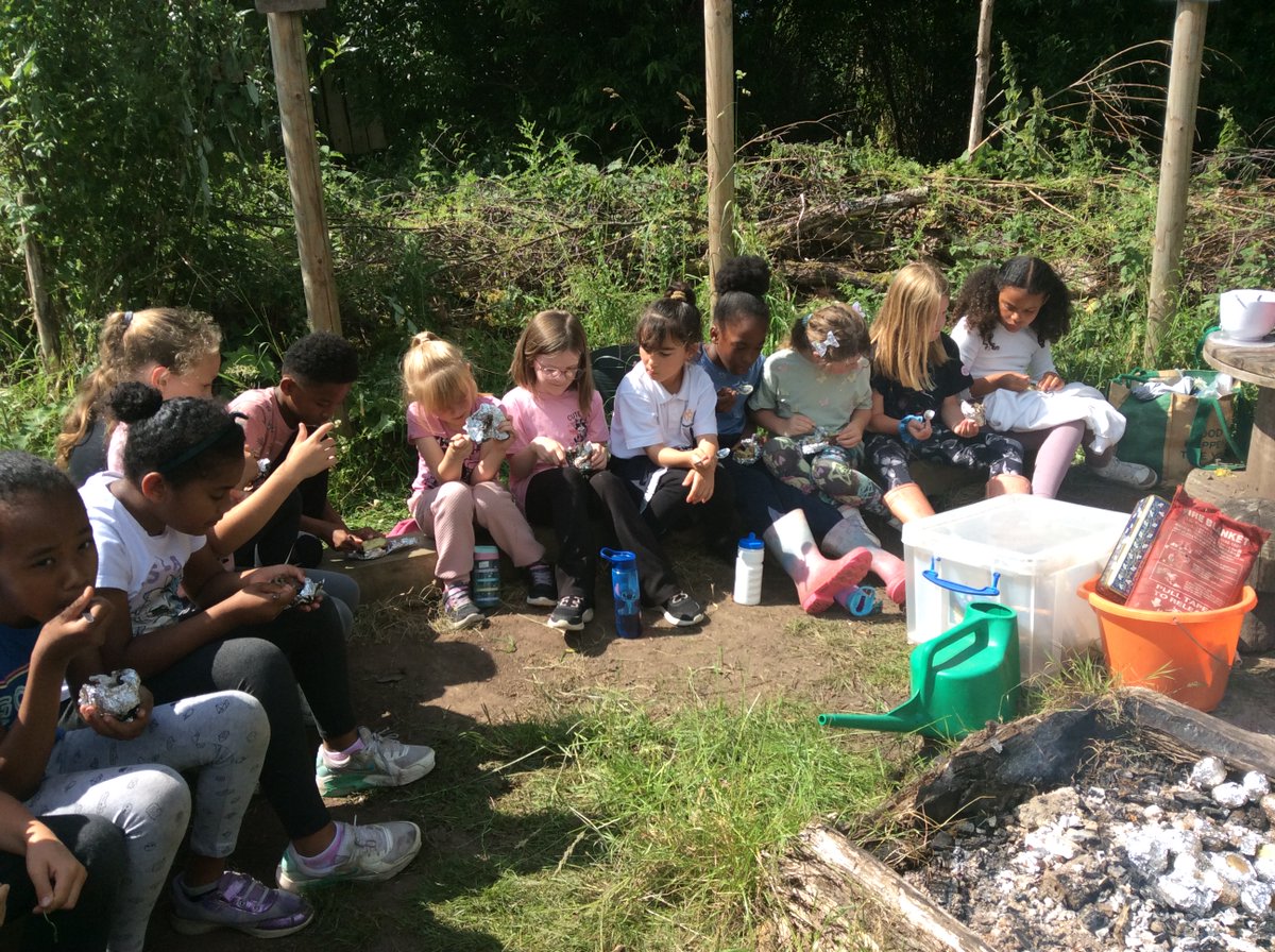 Thank you Class 3 for a very tasty jacket potato cooked on the campfire this morning!