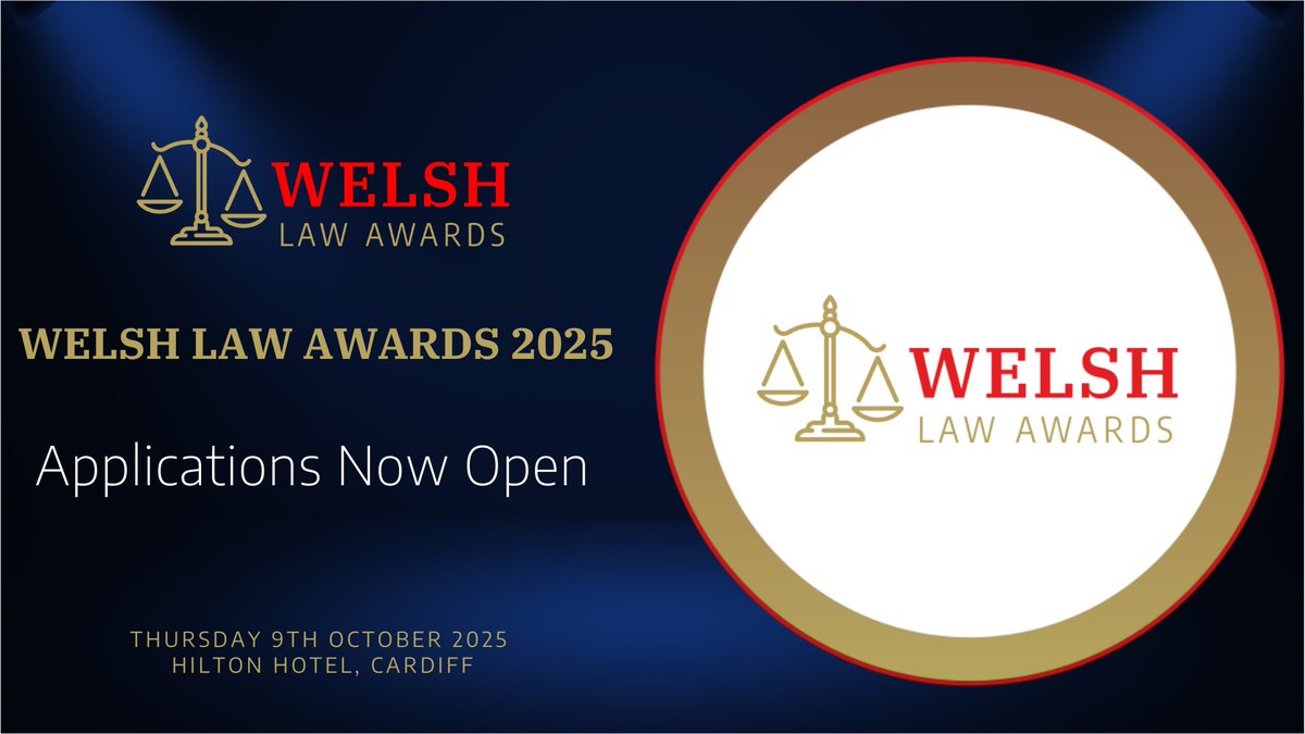 The Welsh Law Awards is delighted to announce that applications for the 2025 Welsh Law Awards are now open!

Further information and a downloadable application pack can be found at: welshlawawards.co.uk