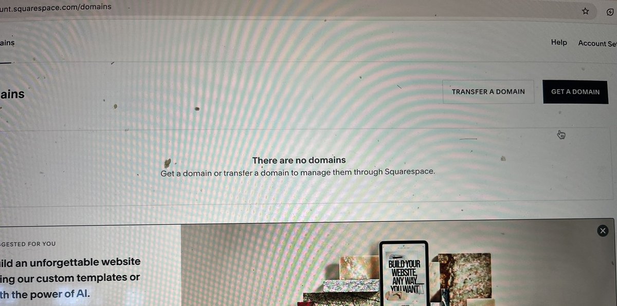 mmehta8's tweet photo. @SquarespaceHelp I do not get the option to select my own domain or connect to third party domain. https://t.co/zf8MkJtOJs