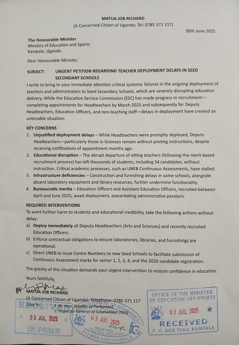 oftauganda's tweet image. We urge the Hon Minister of Education and Sports to address this matter urgently.
@JanetMuseveni
@KagutaMuseveni
@DeKaMug
@AnitahAmong
@IGGUganda
@Educ_SportsUg