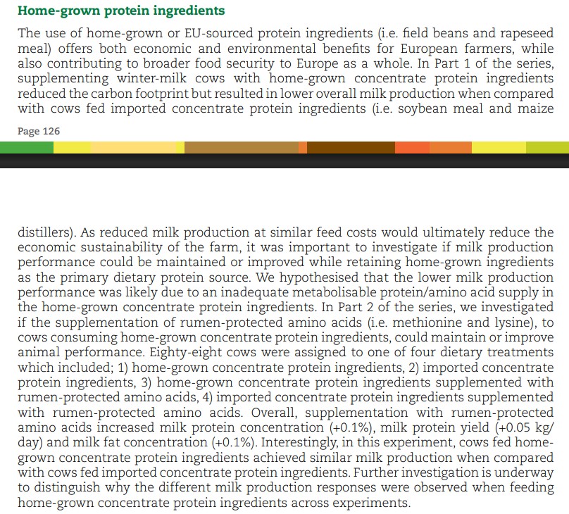 Benefits of Irish proteins to dairy cows:  Moorepark Open Day 2025 - The use of home-grown concentrate protein ingredients can reduce the carbon footprint and increase protein self-sufficiency of Irish winter-milk systems. Page 126 of the booklet shorturl.at/xifAO
