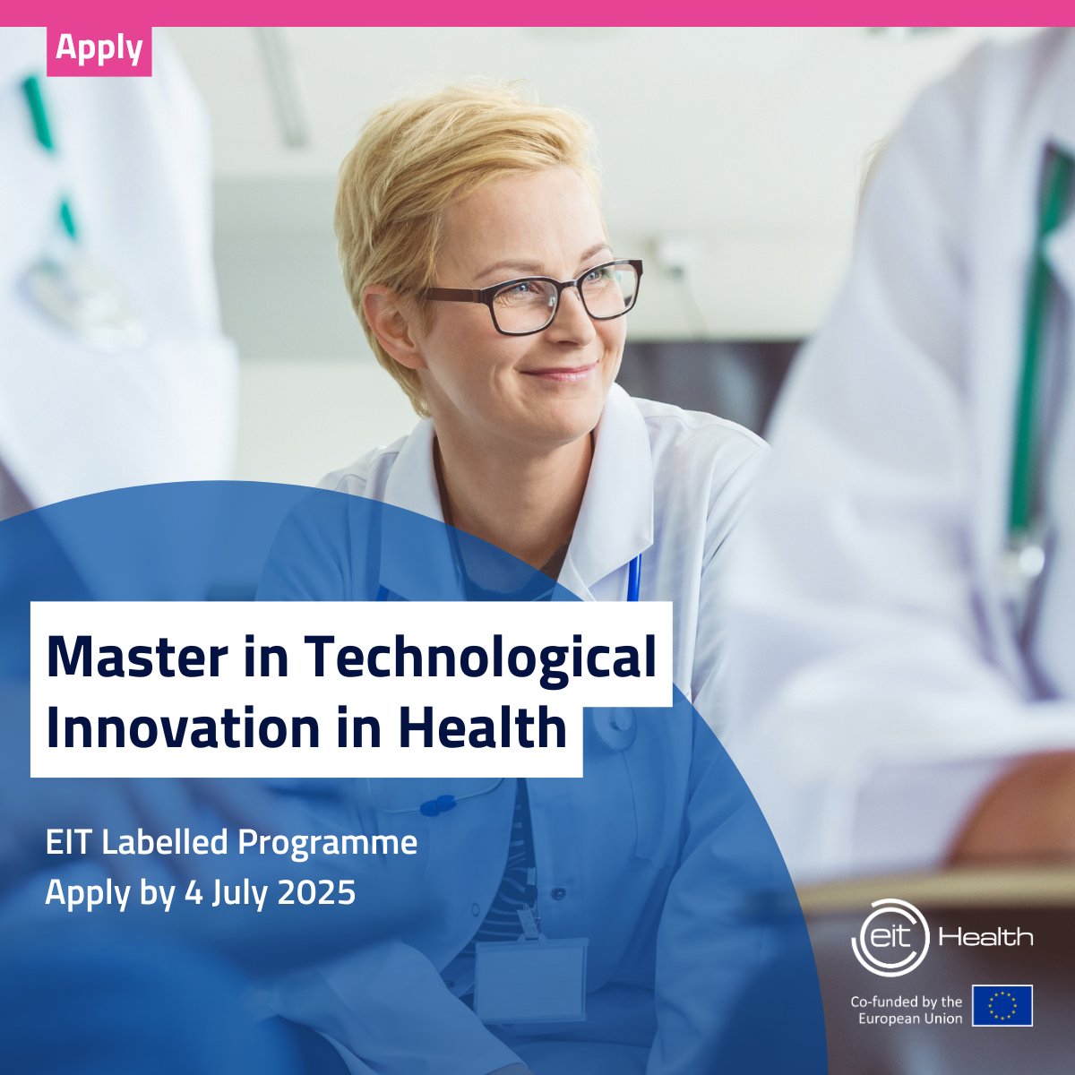 Transform your career with the Master in Technological Innovation in Health! 🌍💡
Study in Spain, France, or Portugal and lead the future of health tech.

Apply by 4 July

🔗eithealth.eu/programmes/mas…

#HealthTech #EITHealth #DigitalHealth #MedTech #MastersProgramme